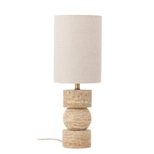 Bloomingville - Marci Bordlampe, Natur, Travertin - Ø19 Ã H53 cm